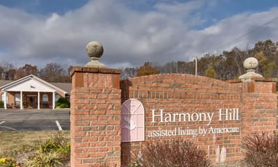 Front entrance of Harmony Hill assisted living facility