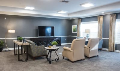 A cozy common area with comfortable seating