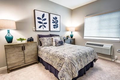 Cozy bedroom in an assisted living facility