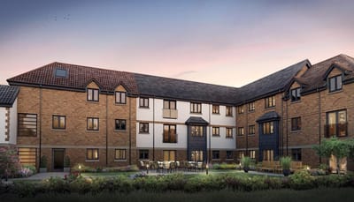 Exterior view of a modern senior living facility