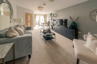A bright and cozy common area in the facility