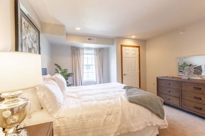 Cozy resident bedroom with modern decor