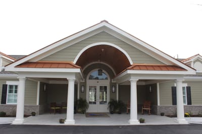 Front entrance of the Inlet Coastal Resort assisted living facility