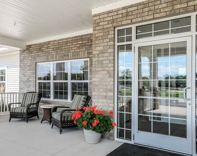 Entrance to Lakeview Terrace Assisted Living facility