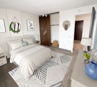 Well-furnished private resident room with cozy decor
