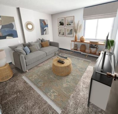 Bright living room with modern decor