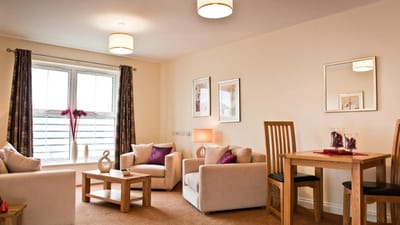 Cozy living area with seating and dining space