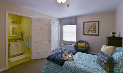 Cozy private resident room with a bathroom