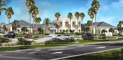 Exterior view of Market Street Palm Coast facility with palm trees
