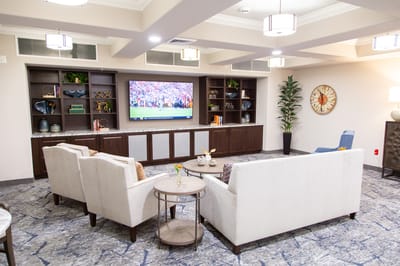 Comfortable common area with TV and seating