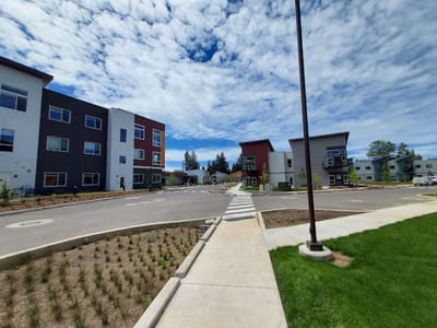 Outdoor view of the Marquis Eugene Independent Living campus