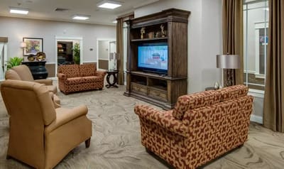 Common area with comfortable seating and a television