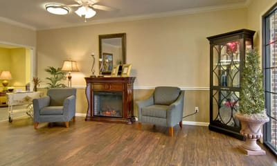 Cozy interior space with seating and decor
