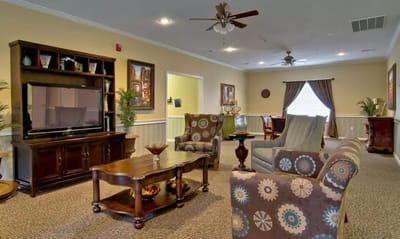 Common area with seating and decor