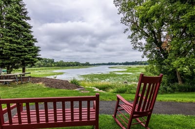 View of a serene outdoor space near water