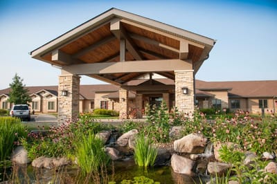 Entrance of NorthPointe Terrace with landscaping
