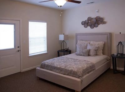 Cozy senior living bedroom with modern decor
