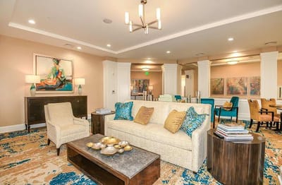 Bright and inviting common area with comfortable seating