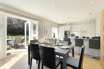 Dining area with a view to an outdoor patio