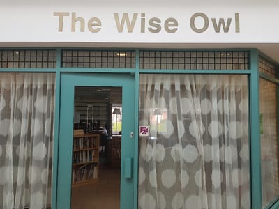 Entrance to The Wise Owl library within the facility