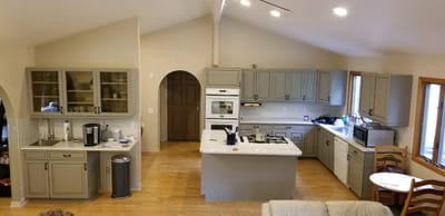 Bright kitchen space with modern appliances