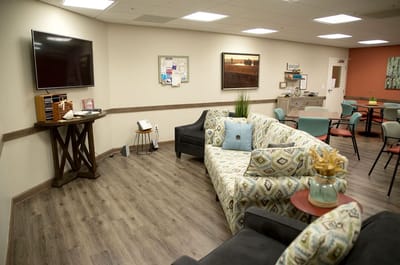 Cozy common area with seating and decor