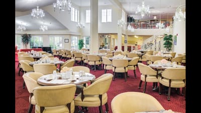 Elegant dining room set up for a meal service
