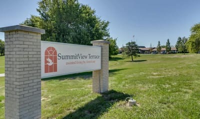 Signage of SummitView Terrace with facility name