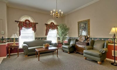 Cozy interior lounge with seating and decor