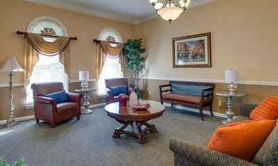 Cozy interior common area with seating and decor
