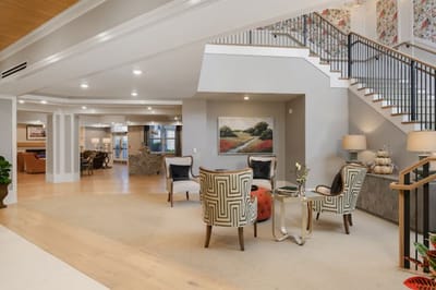 A welcoming interior common area with comfortable seating