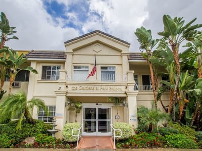 Exterior view of The Gardens at Park Balboa facility