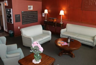 Common area with seating and decor