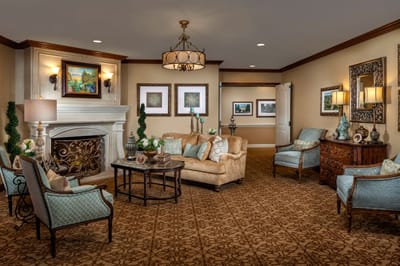 Cozy living room with comfortable seating and artwork