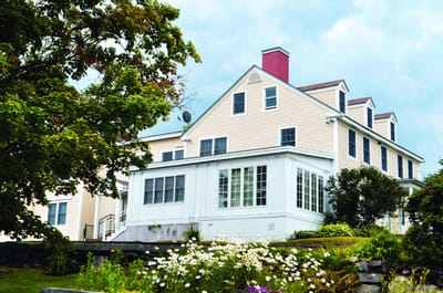 Exterior view of The Lincoln Home with gardens