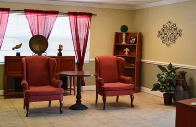 Common area with seating and decor