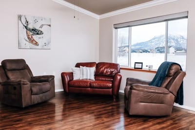 Cozy seating area with a view of the mountains