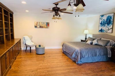 Comfortable bedroom with stylish decor