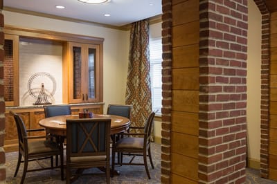 Interior common area with a dining table and chairs