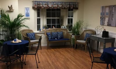 Cozy common area with seating and decor