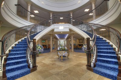 Elegant interior lobby with grand staircase