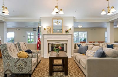 Cozy common area with comfortable seating and decor