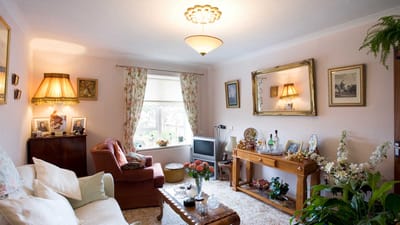 Cozy living room with comfortable seating and decor