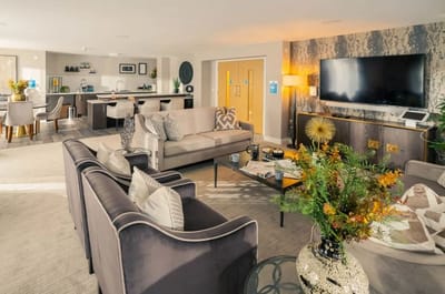Cozy common area with comfortable seating and decor