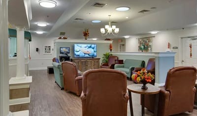 Common area with seating and a television