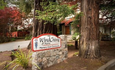 Sign for WindChime of Marin Memory Care Community