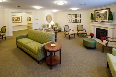 Interior common area with comfortable seating and decorations