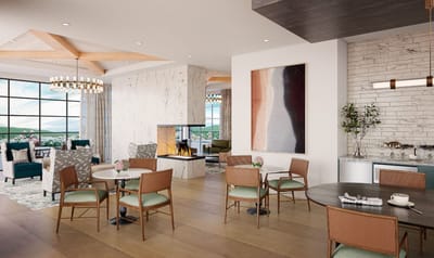 Elegant dining area with modern decor and seating