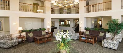 Interior view of a welcoming common area in the facility