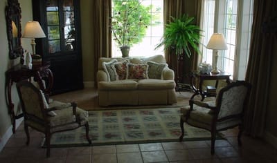 Cozy common area with seating and plants
